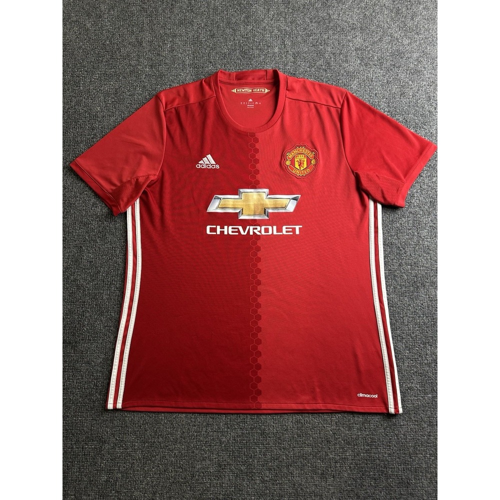 Men's Adidas Manchester United 2016-17 Home Soccer Jersey Red, Size XL